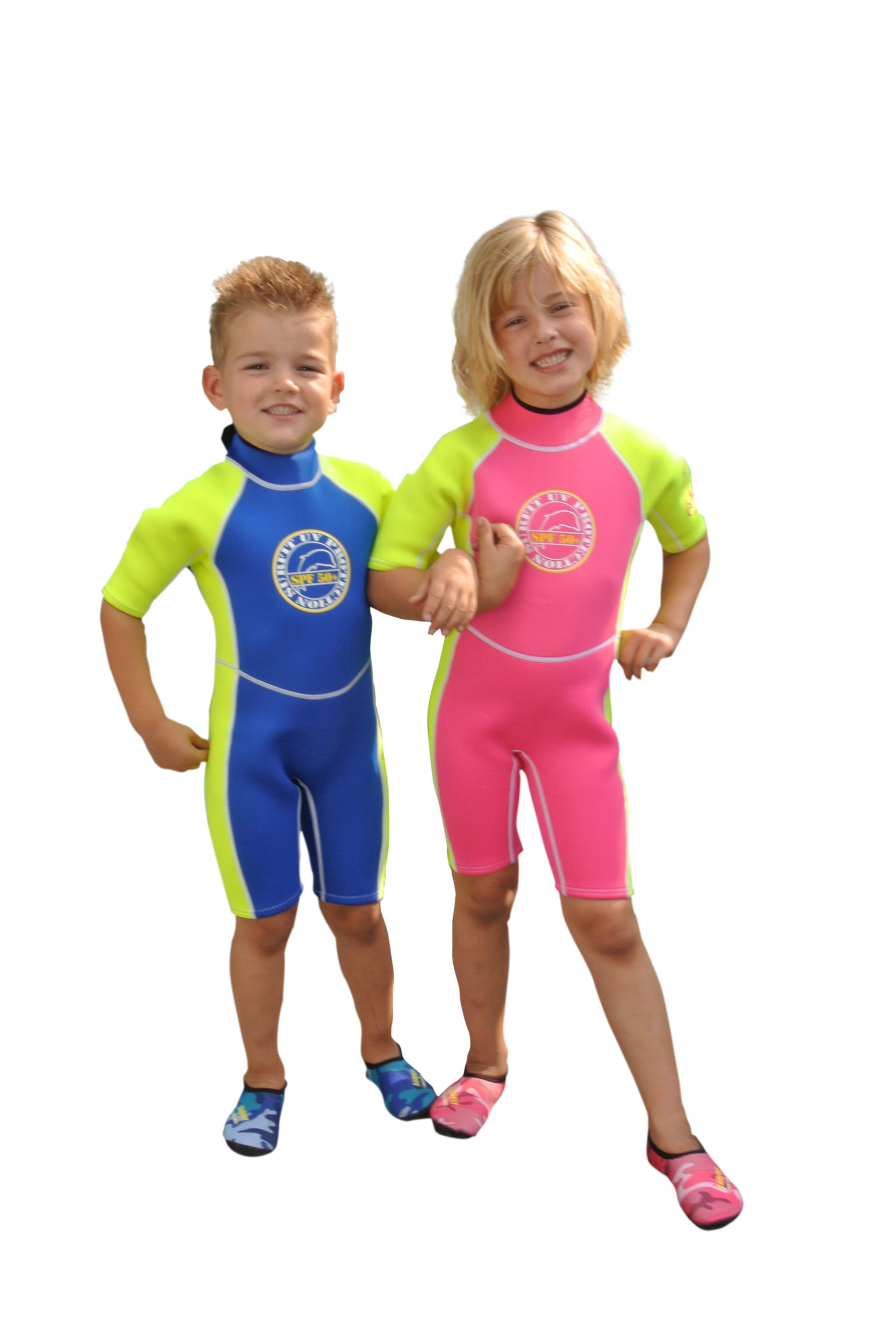 PINK/NEON AND BLUE/NEON SHORTY WETSUIT - Image 2
