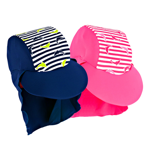 UVP50+ HAT DOLPHIN STRIPE 2-6yrs